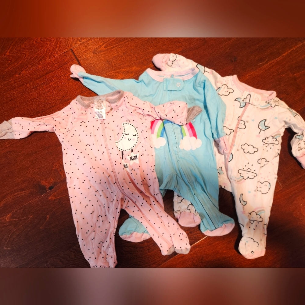 Preemie Sleepsuit Footies Bundle (3). Geber. Girls